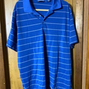 Chaps Royal Blue Polo with White Stripes
